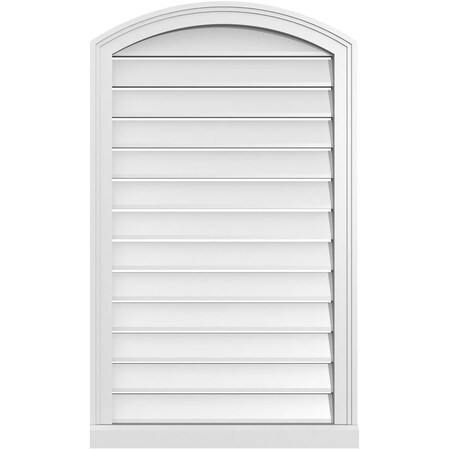 Ekena Millwork Arch Top Surface Mount PVC Gable Vent w/ 2"W x 2"P Brickmould Sill Frame, 24"W x 38"H GVPAR24X3803SN